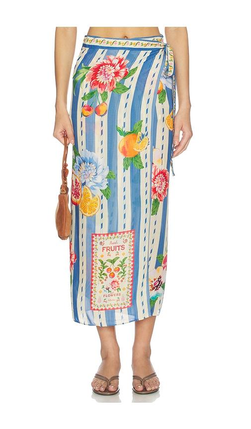 agua bendita zinna basket sarong in multi.