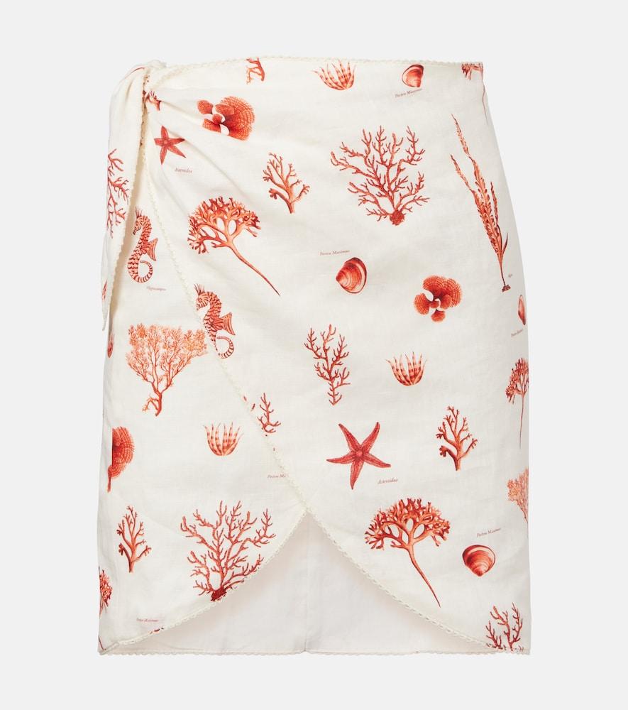 agua by agua bendita agustina printed linen beach cover-up