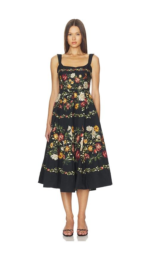 agua by agua bendita alcaparra midi dress in black. - size l (also in s, xl)