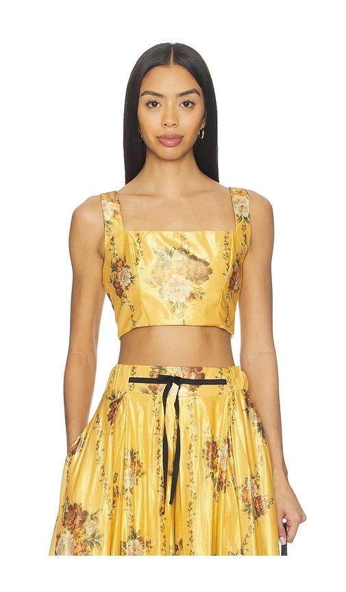 agua by agua bendita amanda top in yellow. - size l (also in xl)