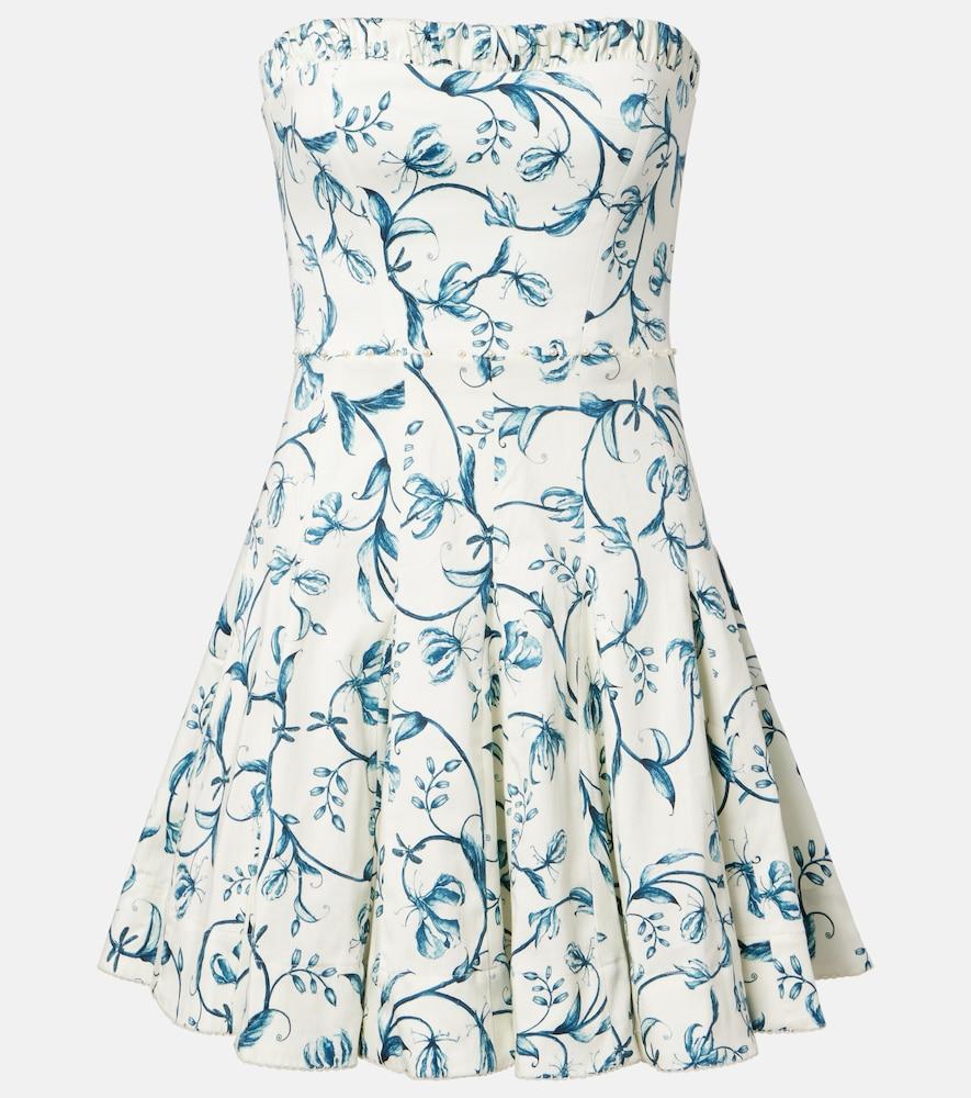 agua by agua bendita caudal strapless cotton-blend minidress