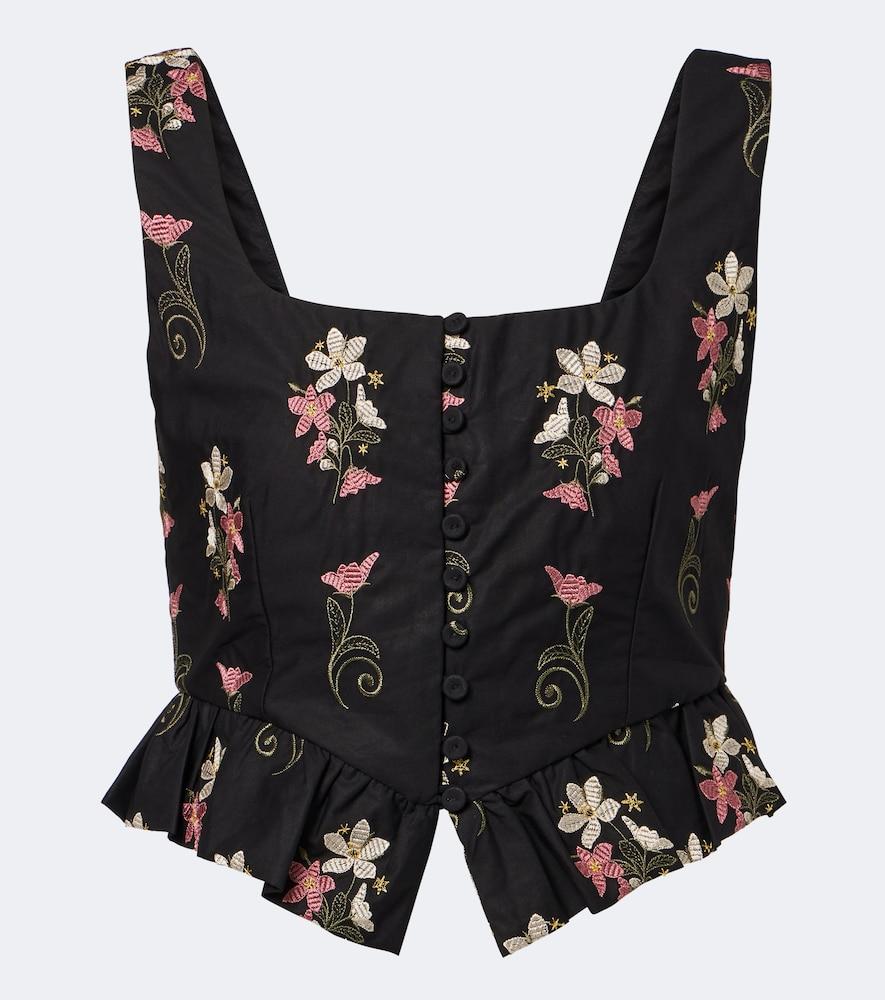 agua by agua bendita eslabón cotton poplin top