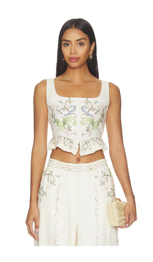 agua by agua bendita eslabon anhelo top in cream. - size xl (also in xs)