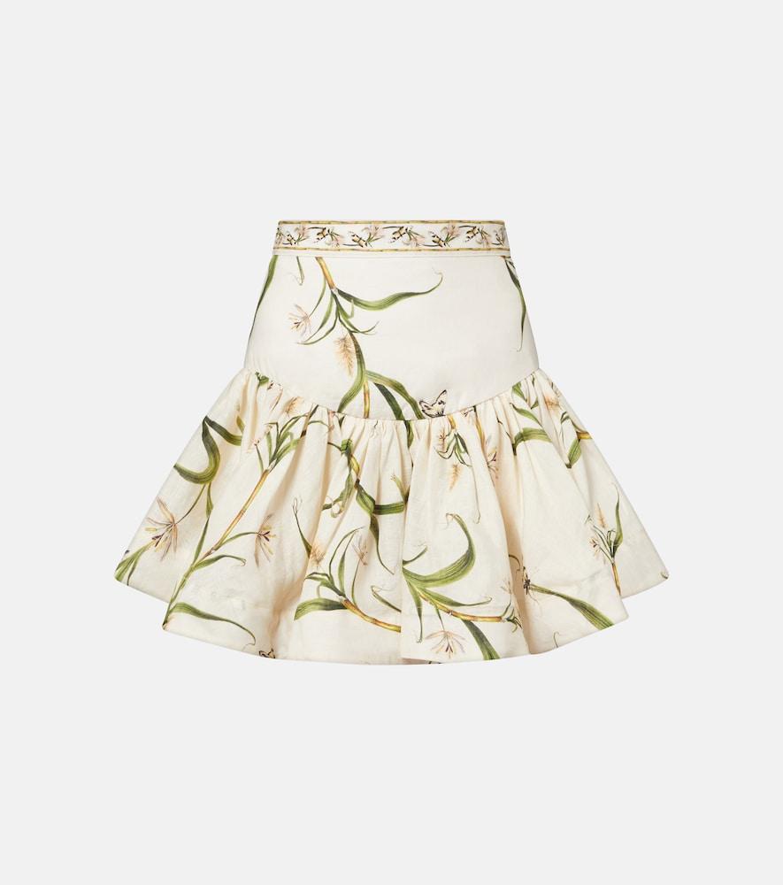 agua by agua bendita jacarina printed linen miniskirt