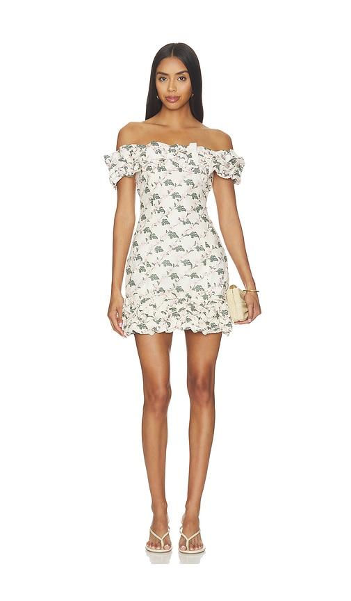 agua by agua bendita jardin anhelo dress in cream. - size l (also in xs, s, m, xl)