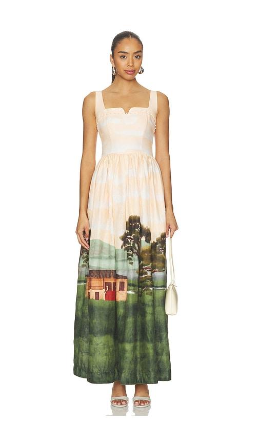 agua by agua bendita jaspe paraiso dress in peach. - size m (also in xs, s, xl)