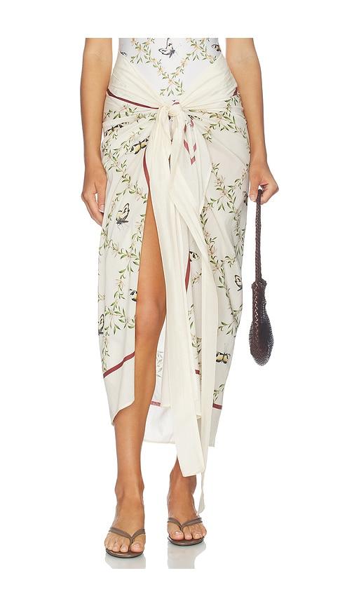 agua by agua bendita lavanda midi skirt in white.