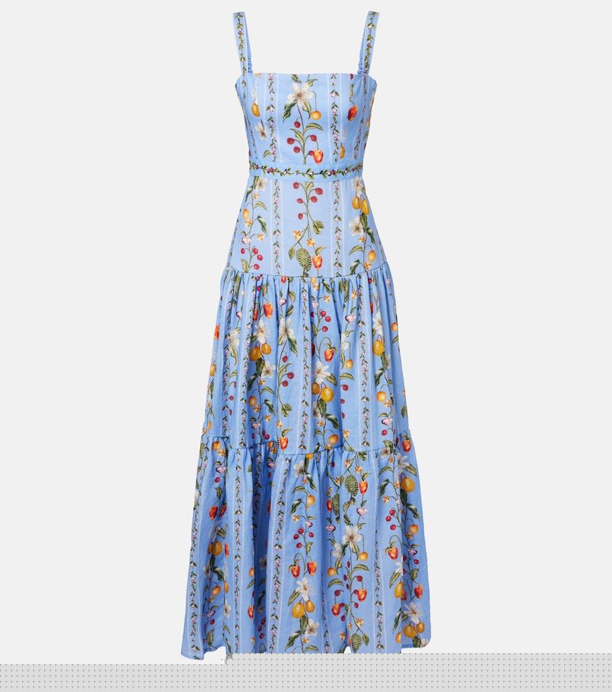 agua by agua bendita lima printed linen maxi dress