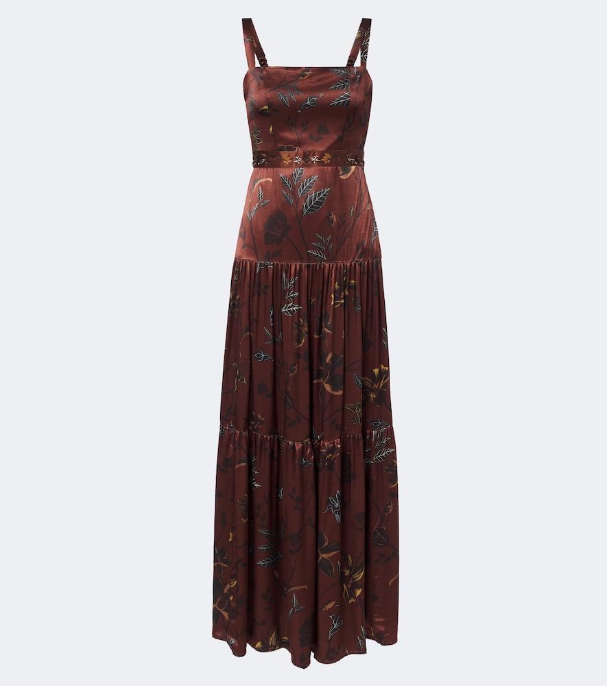 agua by agua bendita lima printed satin maxi dress