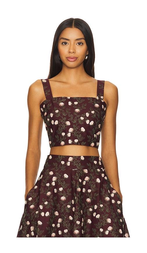 agua by agua bendita luciana colibri top in in burgundy. - size l (also in m)