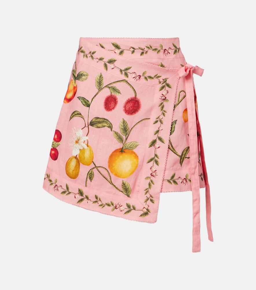 agua by agua bendita luna printed linen beach cover-up