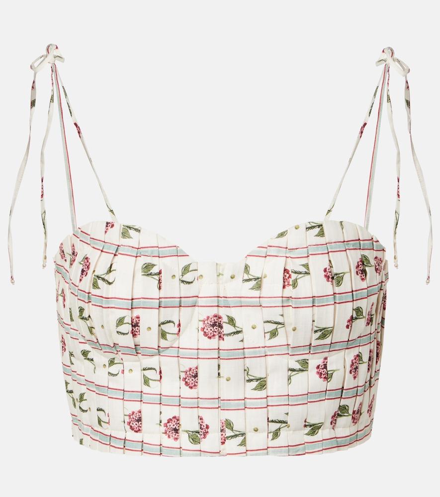 agua by agua bendita morgina floral linen top