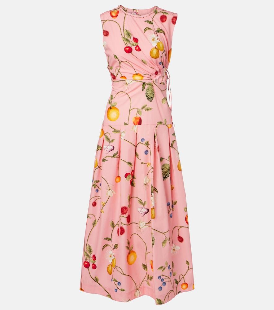 agua by agua bendita otoño printed cotton midi dress