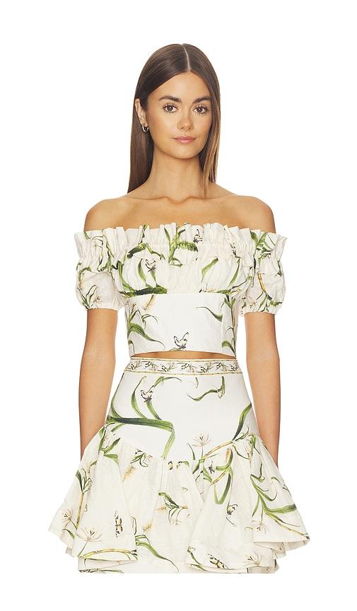 agua by agua bendita pimienta cropped top in white. - size l (also in s)