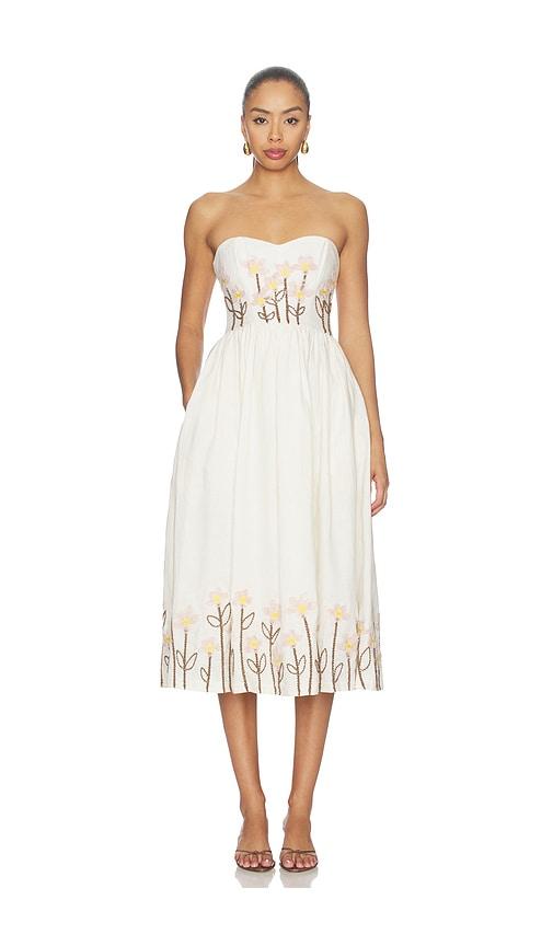 agua by agua bendita pruna midi dress in white. - size l (also in xs, s, m, xl)