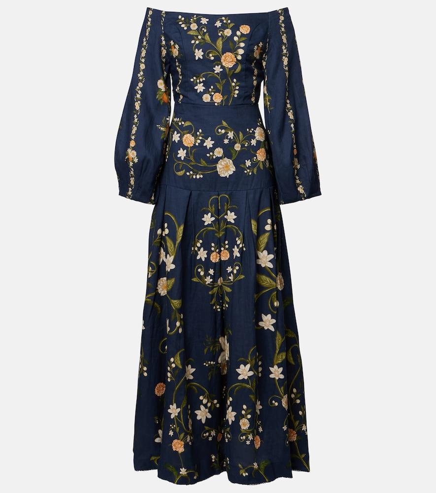 agua by agua bendita senlis off-shoulder cotton maxi dress