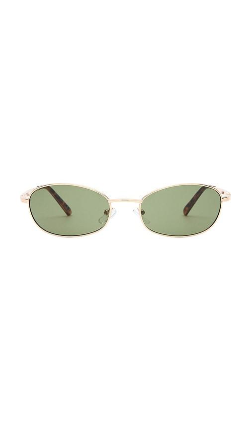 aire highbeam sunglasses in metallic gold.