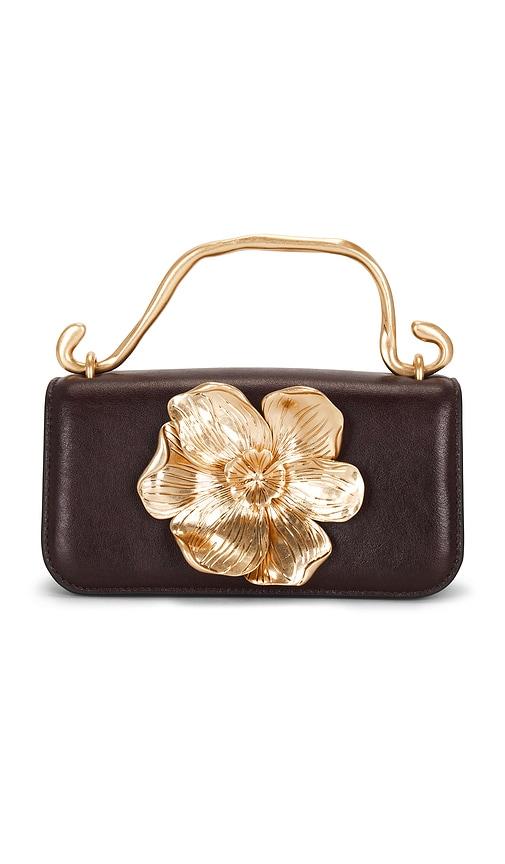 aje alessia mini clutch in brown.