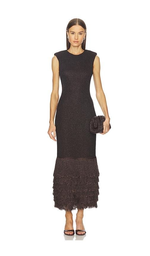 aje breeze knit midi dress in chocolate. - size xl (also in xs)