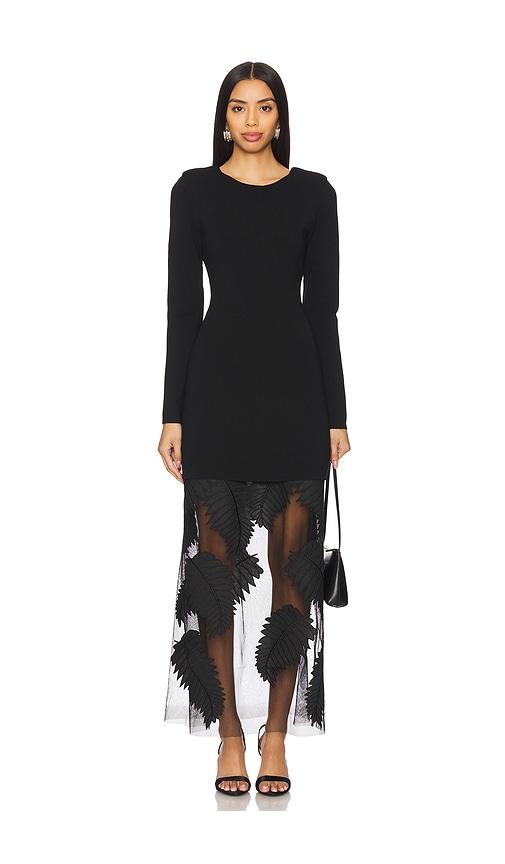 aje wilder knit midi dress in black. - size l (also in s)