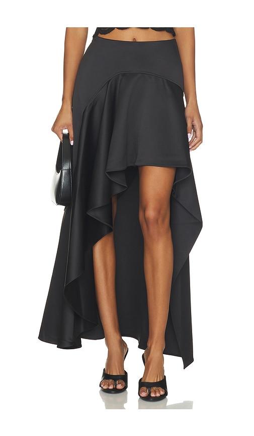 aknvas alana draped satin skirt in black. - size 0 (also in 10, 4, 6, 8)