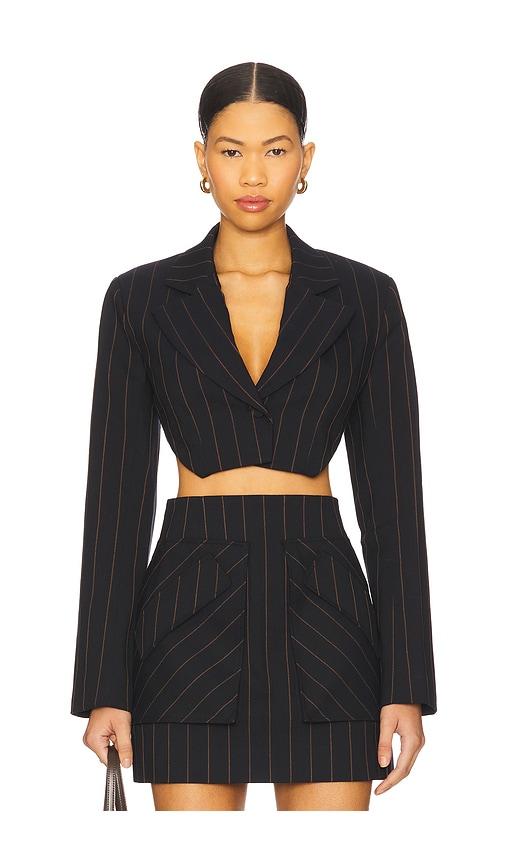 aknvas anya navy pin stripe blazer in navy. - size 6 (also in 8)