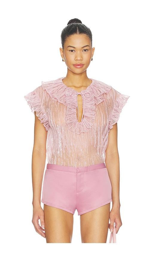 aknvas este ruffle top in pink. - size 0 (also in 10, 6, 8)