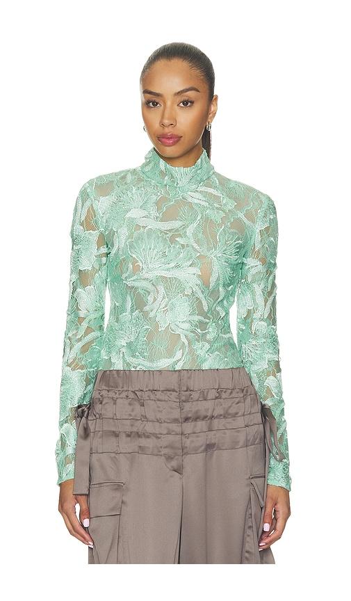 aknvas freja beaded lace top in mint. - size 0 (also in 10, 2, 4, 6, 8)