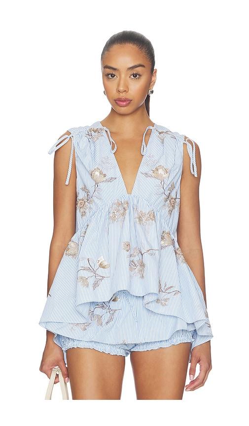 aknvas lamia poplin top in multi. - size 12 (also in 2)