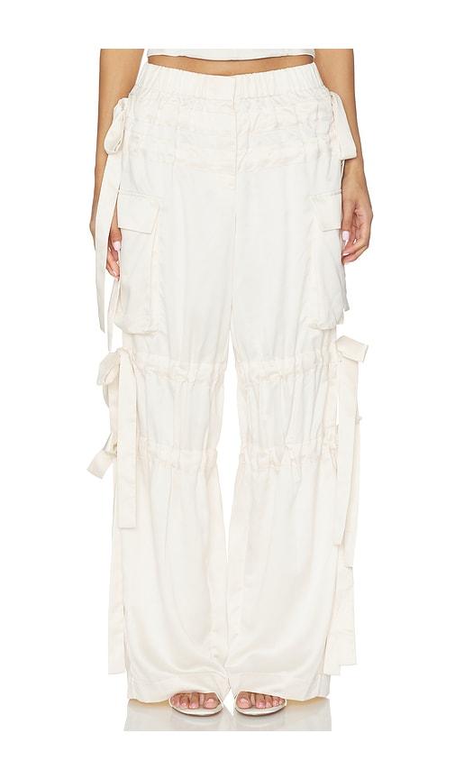 aknvas odin trouser in cream. - size 0 (also in 2, 4, 6, 8, 10, 12)