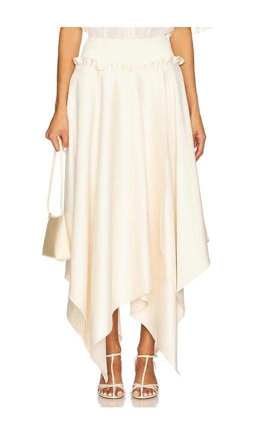 aknvas vera satin skirt in cream. - size 0 (also in 10, 4)