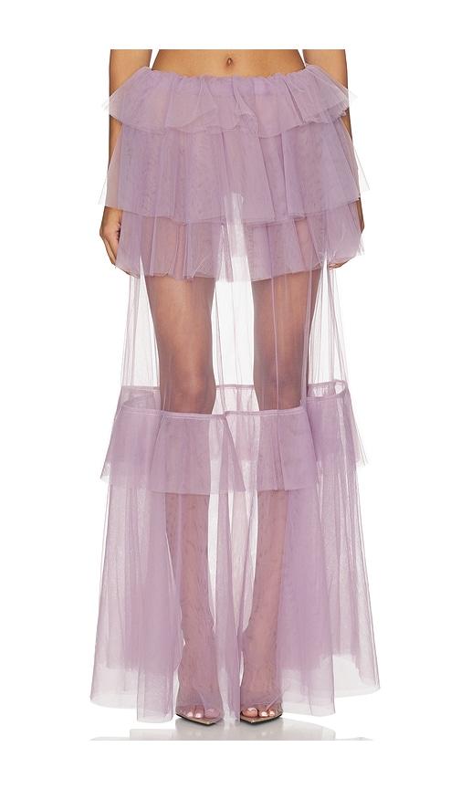 aknvas vilhelmine tiered tulle skirt in lavender. - size 10 (also in 4, 8, 12)
