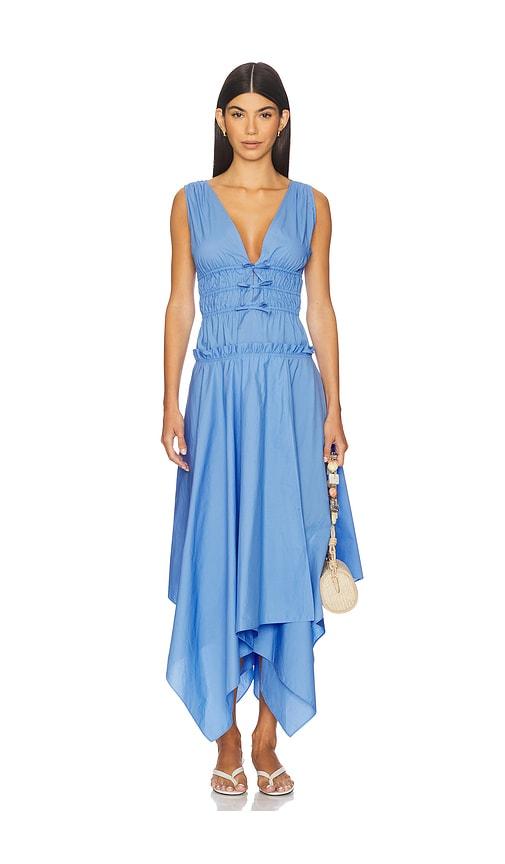 aknvas zelie cotton poplin dress in blue. - size 0 (also in 4)