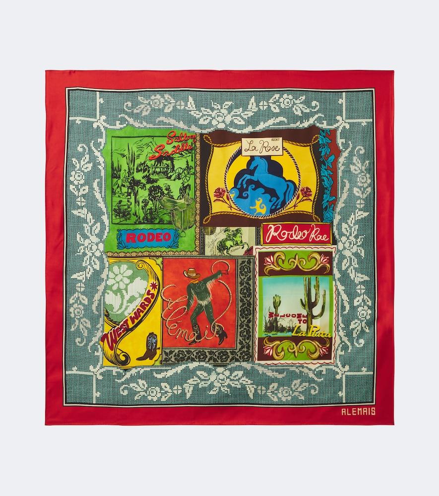 alémais ace printed silk scarf