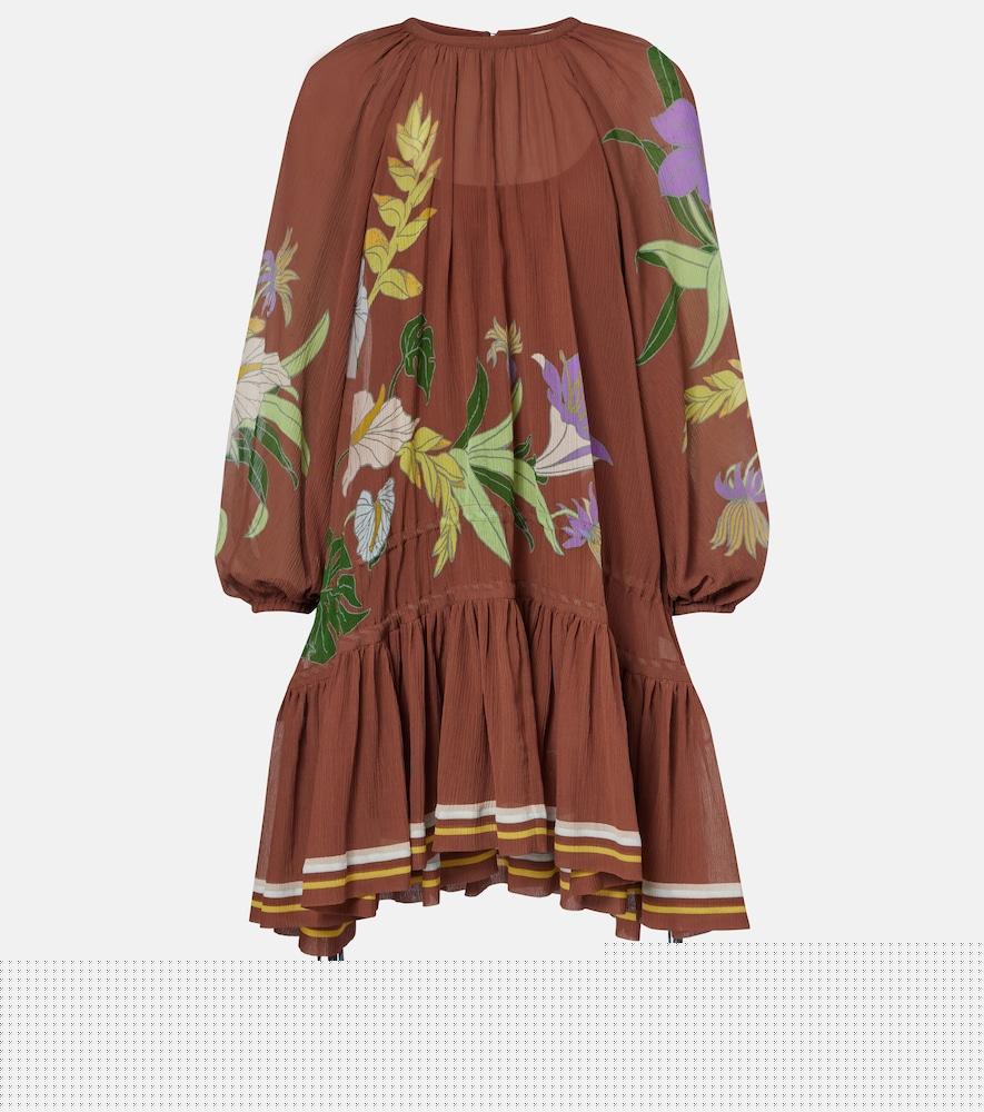 alémais alfie gathered cotton and silk minidress