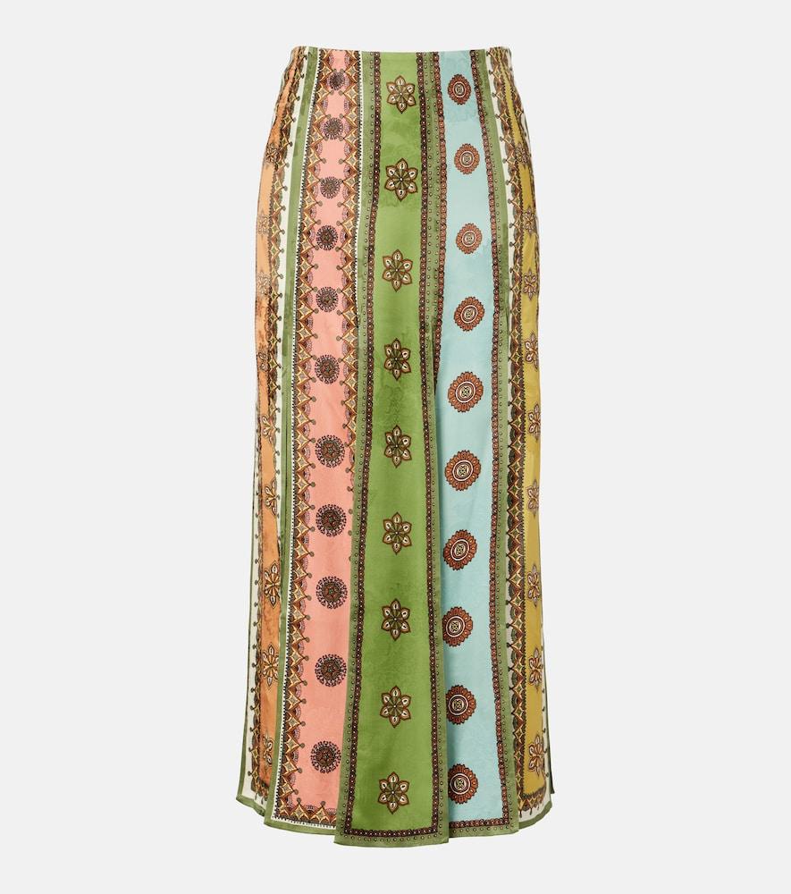 alémais contina printed jacquard maxi skirt