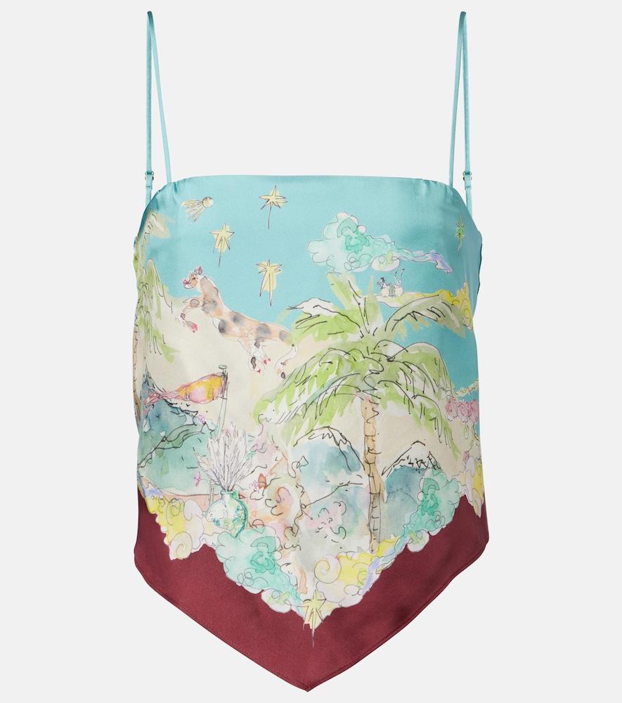 alémais daria printed silk top
