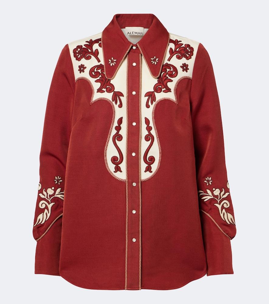 alémais duke embroidered wool-blend shirt