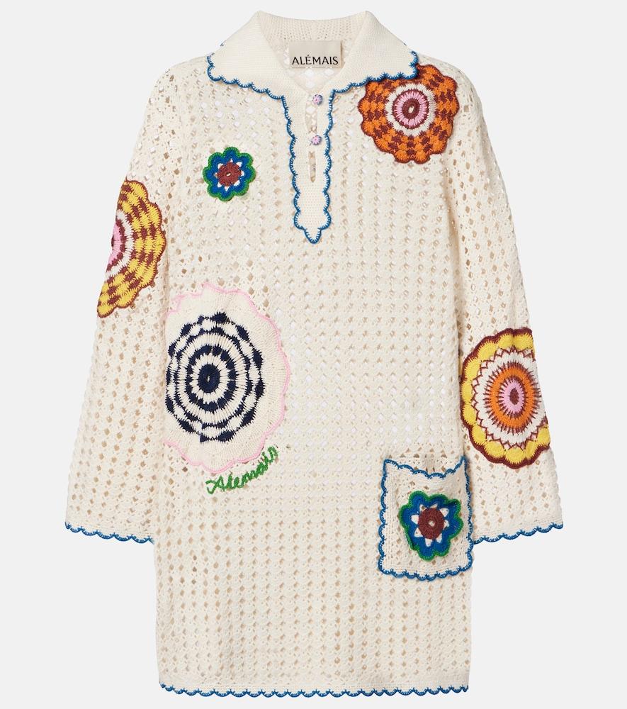 alémais elma crochet embroidered cotton kaftan