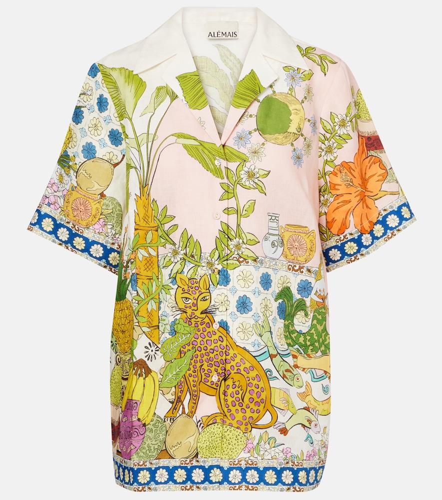 alémais hazel printed linen shirt