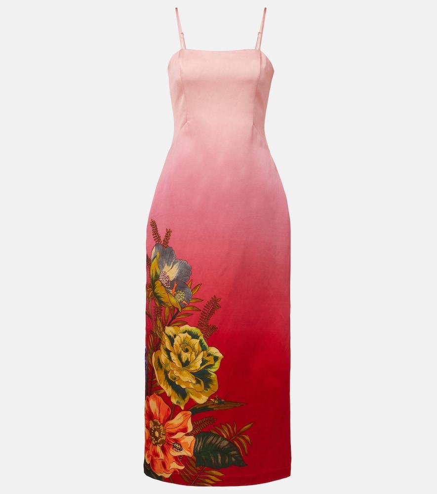 alémais inez ombré linen-blend midi dress