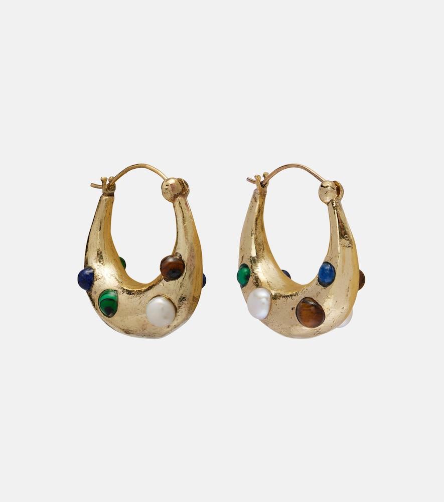 alémais jem rainbow embellished hoop earrings