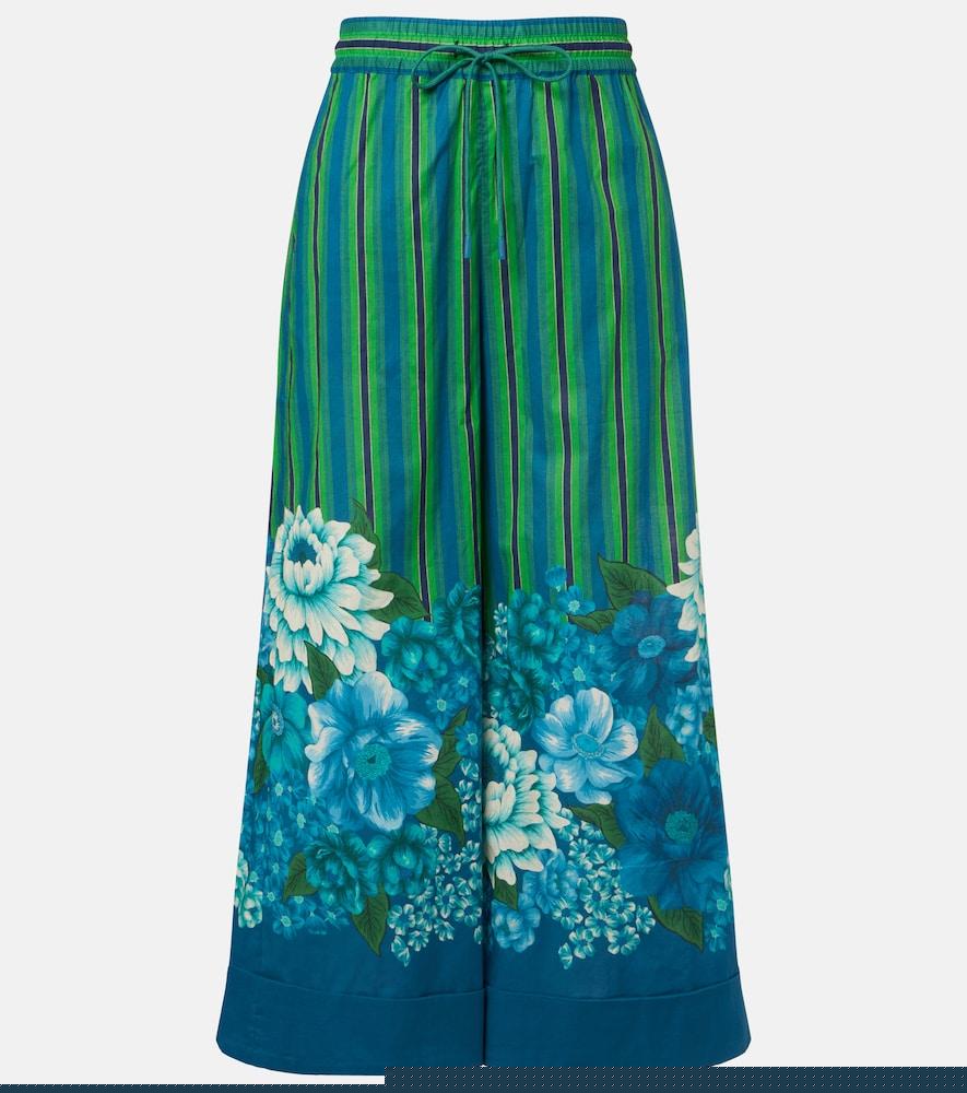 alémais margo printed cotton wide-leg pants