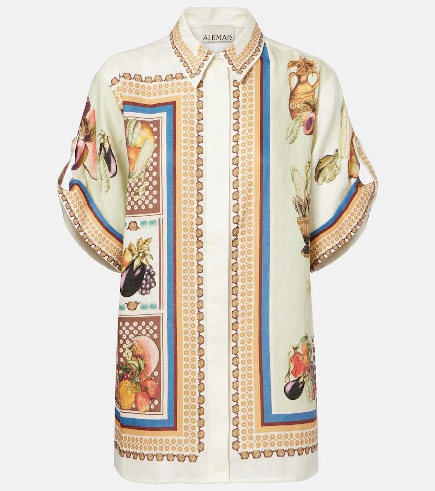 alémais mercado printed linen shirt