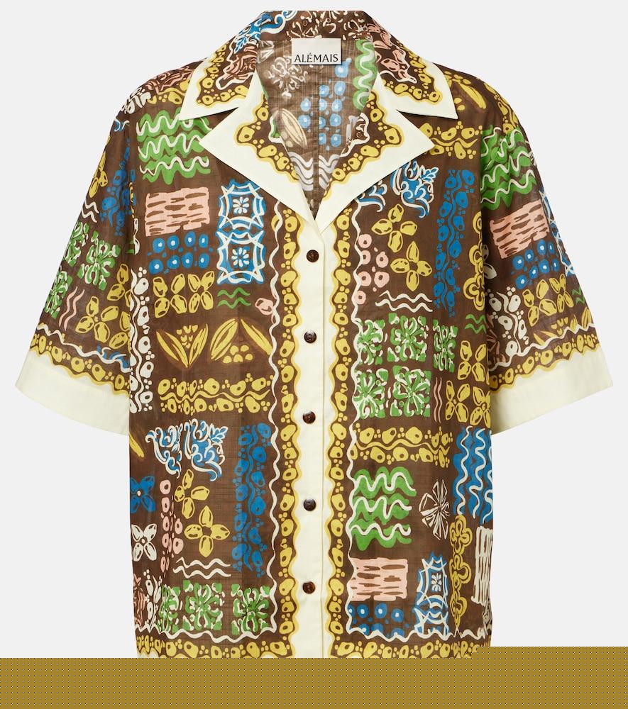alémais minnie printed cotton bowling shirt