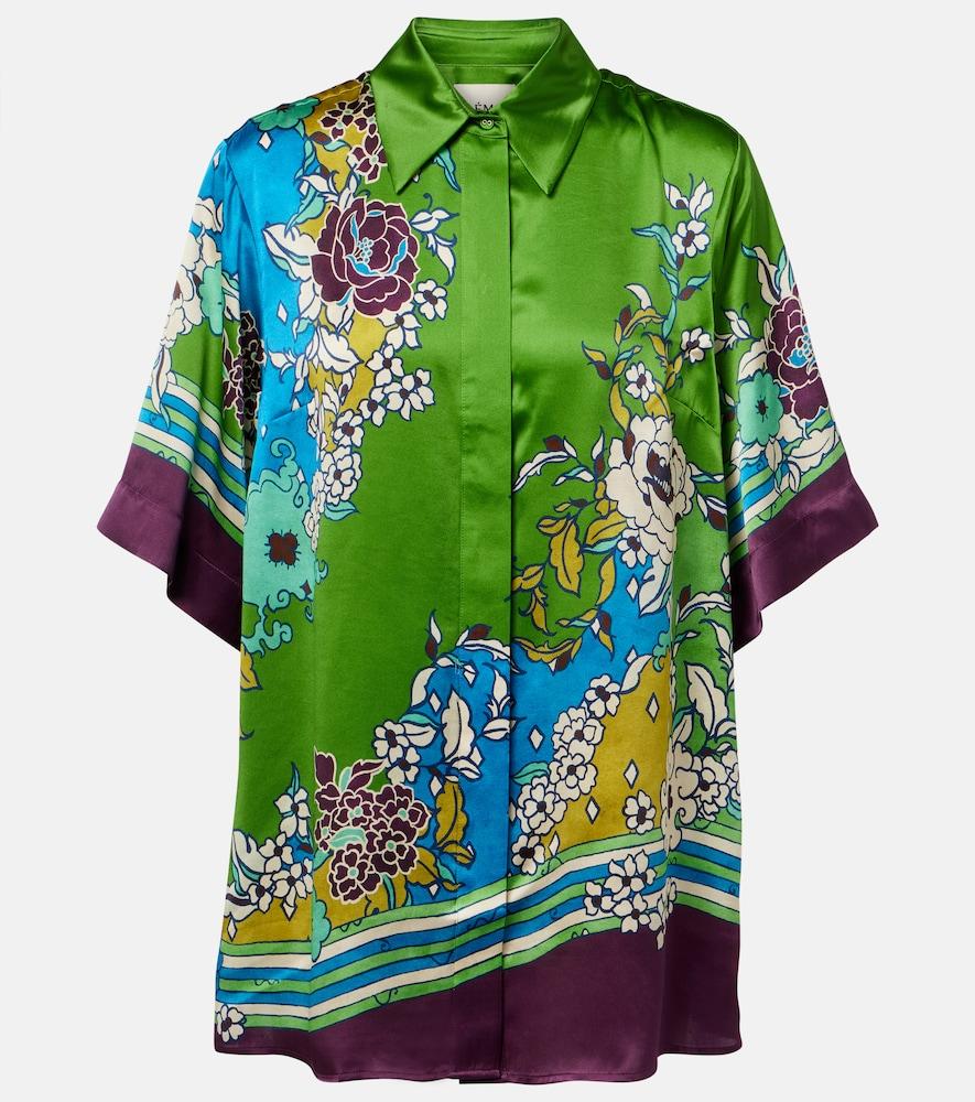 alémais nanci printen silk satin shirt