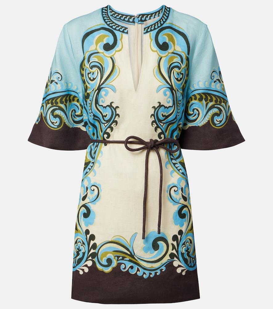 alémais natalia printed linen minidress