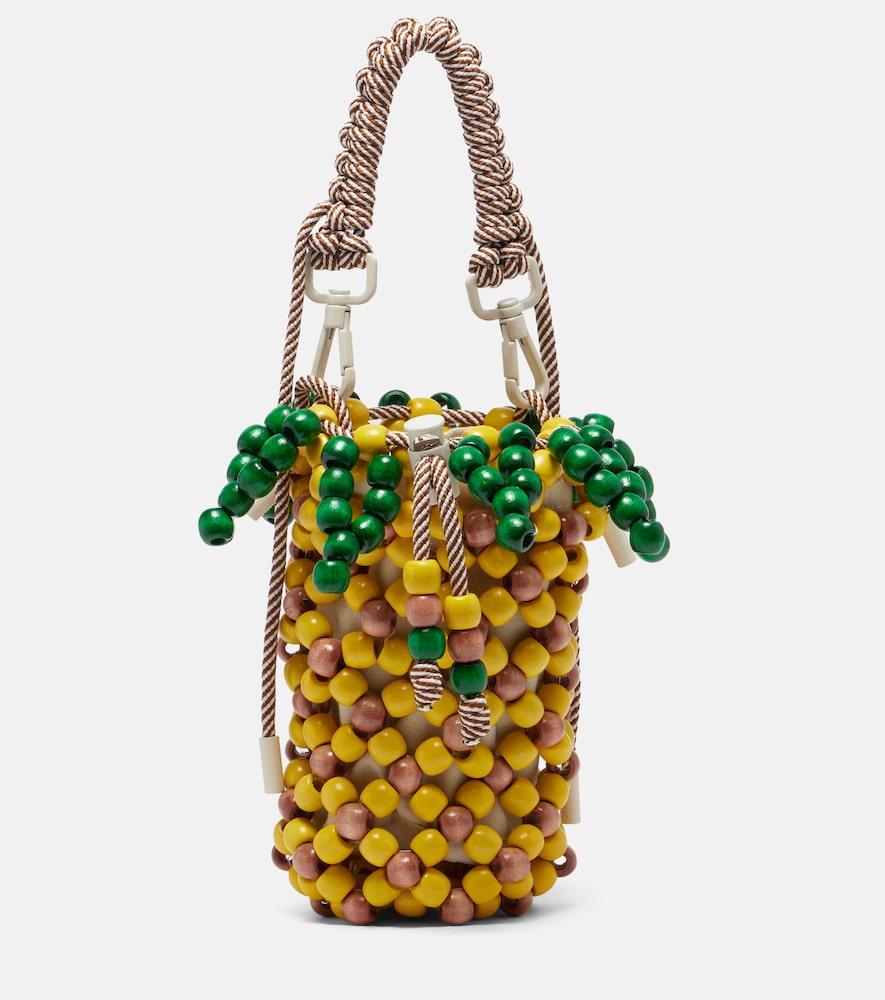 alémais pineapple mini beaded top-handle bag