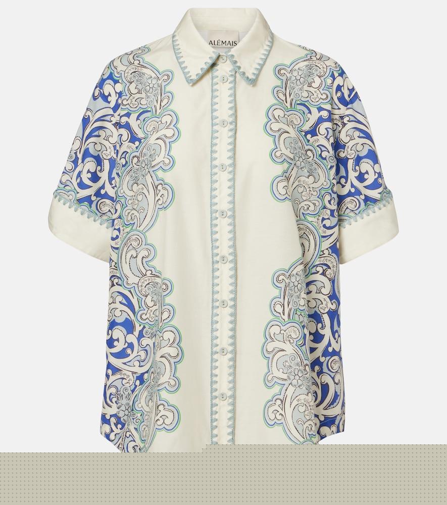 alémais printed cotton and silk shirt