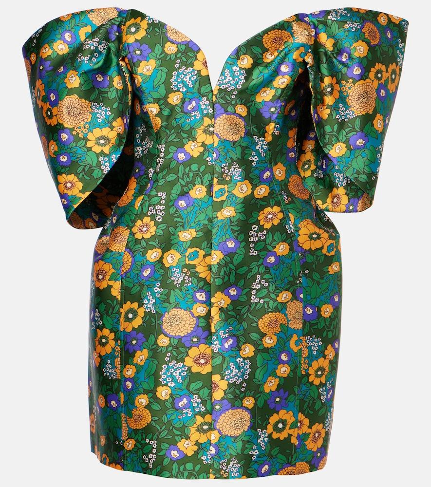 alémais printed off-shoulder corset dress